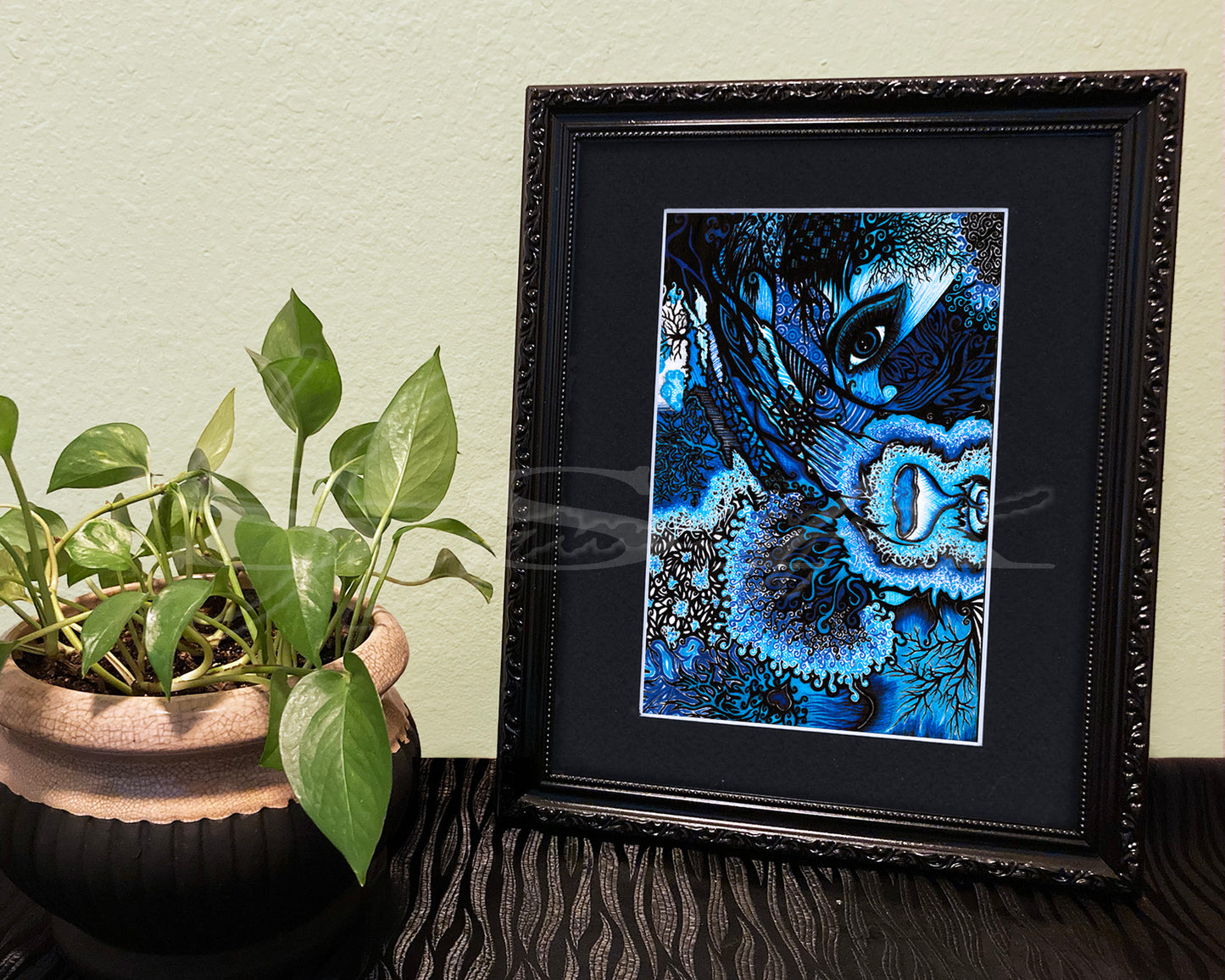 Abstract Blue - Print of Original Pen & Ink Drawing