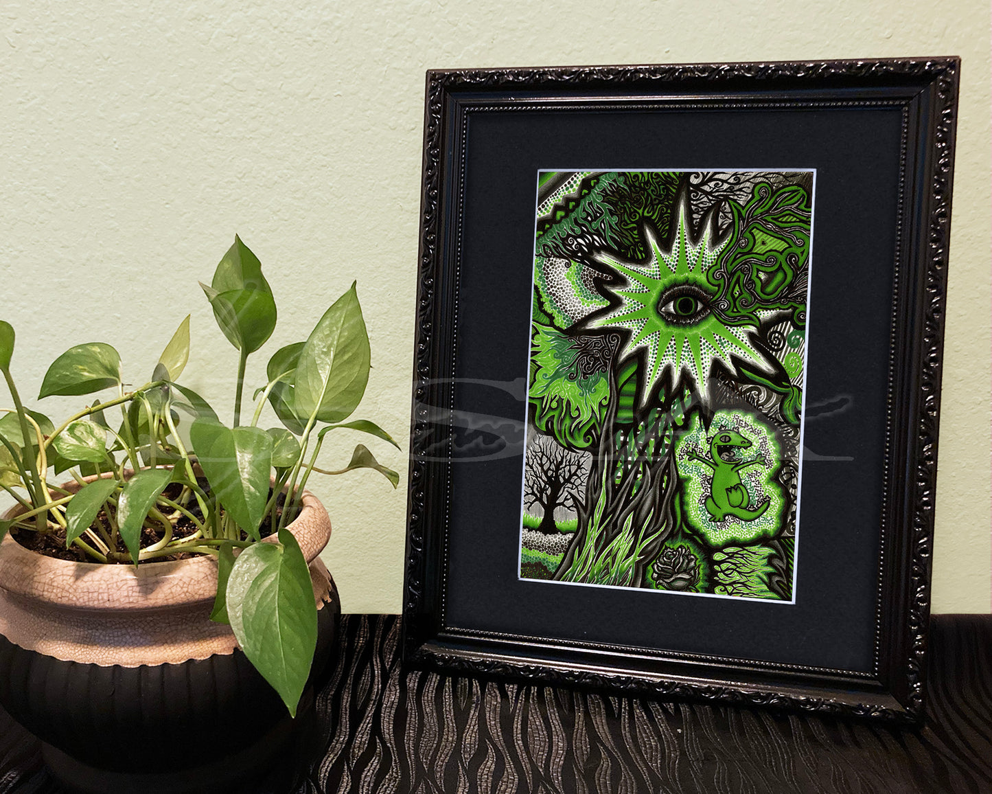Abstract Green - Print of Original Pen & Ink Drawing