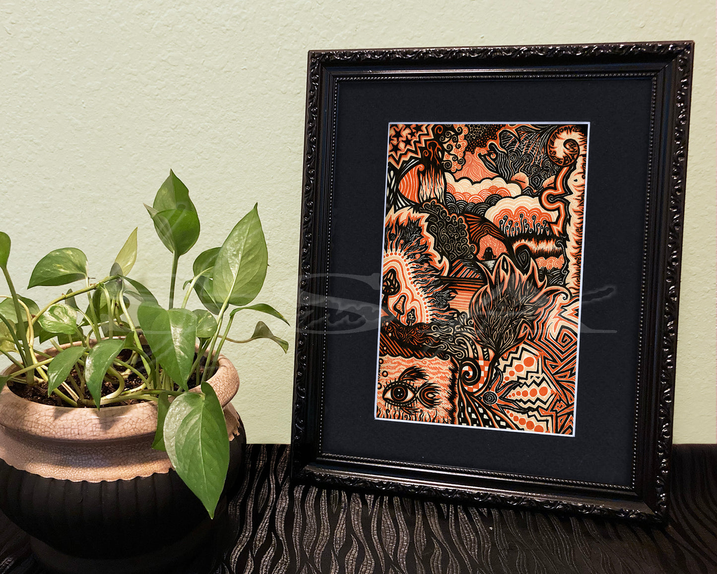 Abstract Orange - Print of Original Pen & Ink Drawing