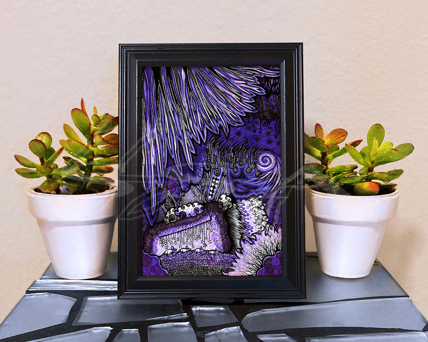 Abstract Purple - Print of Original Pen & Ink Drawing