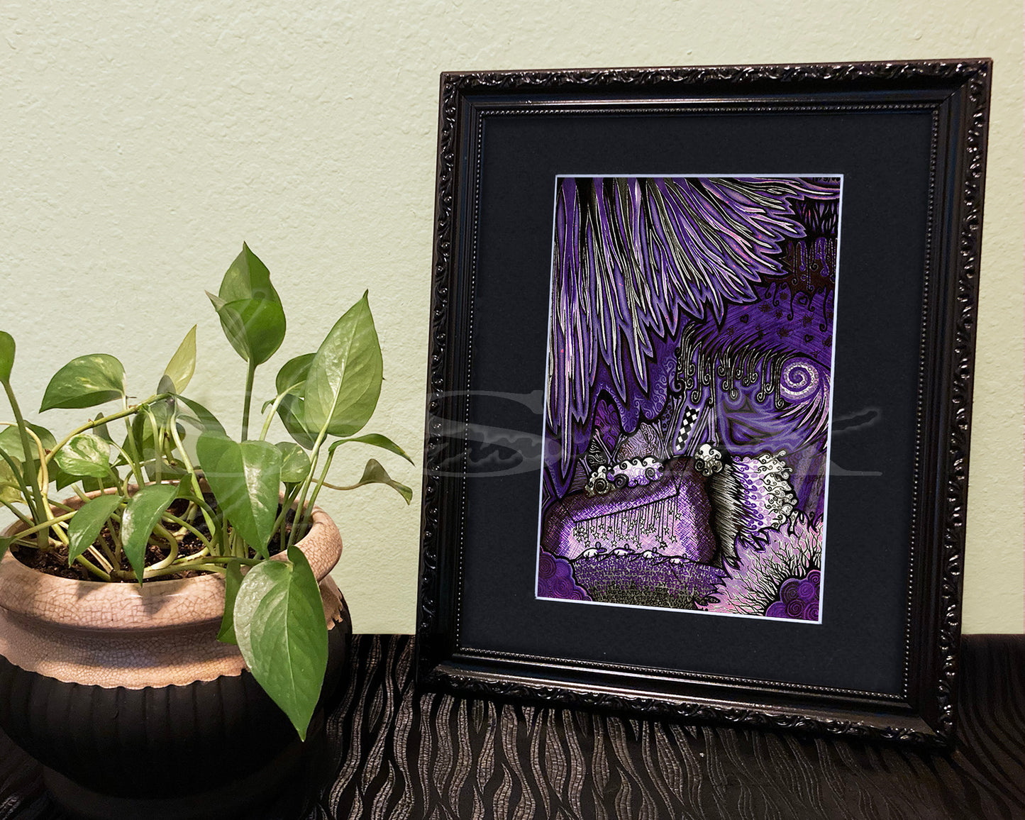 Abstract Purple - Print of Original Pen & Ink Drawing