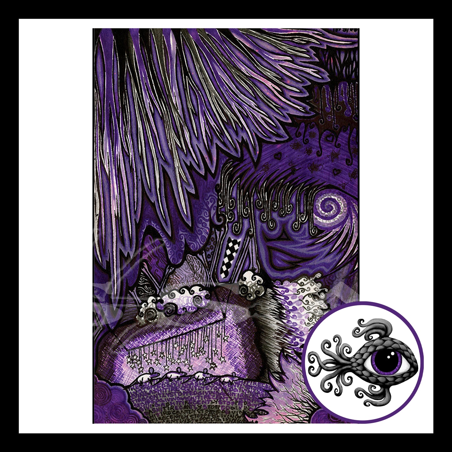 Abstract Purple - Print of Original Pen & Ink Drawing