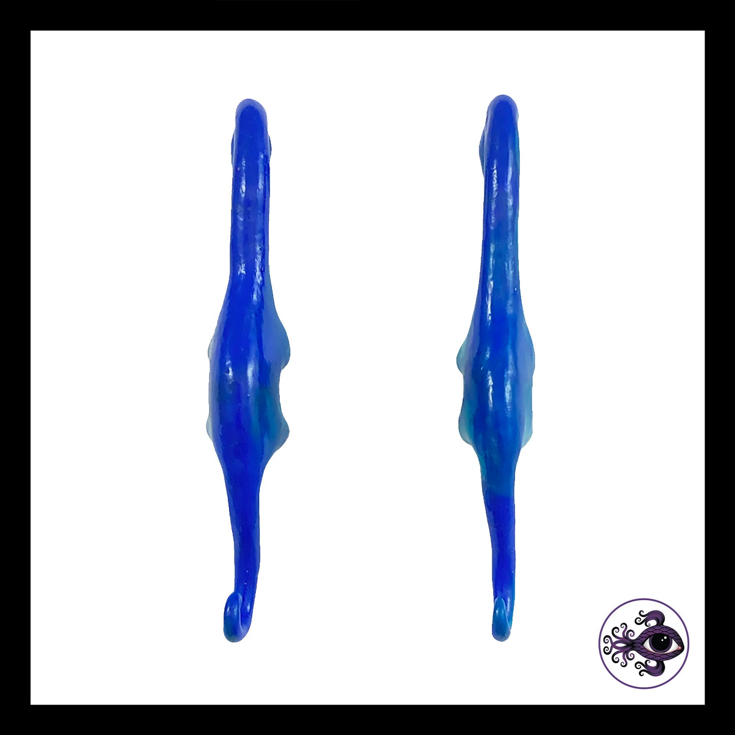 Dinosaurs - 0g 8mm Blue - Handmade Clay Gauge Earrings