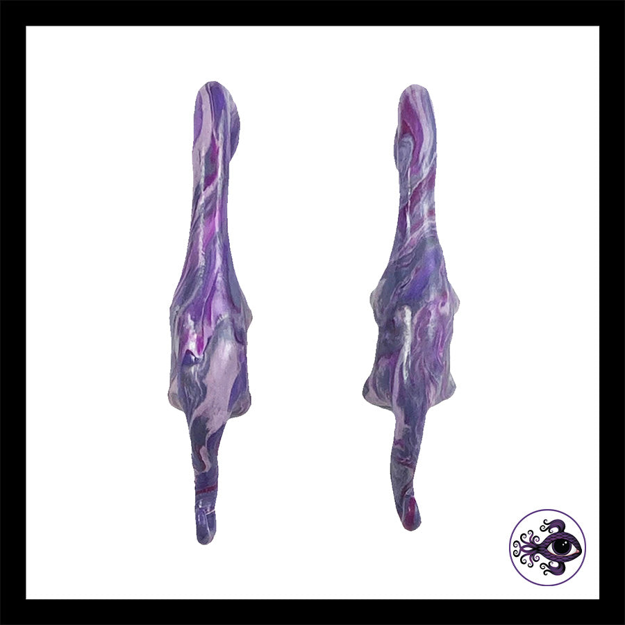 Dinosaurs - 1g 7mm Purple Swirl - Handmade Clay Gauge Earrings