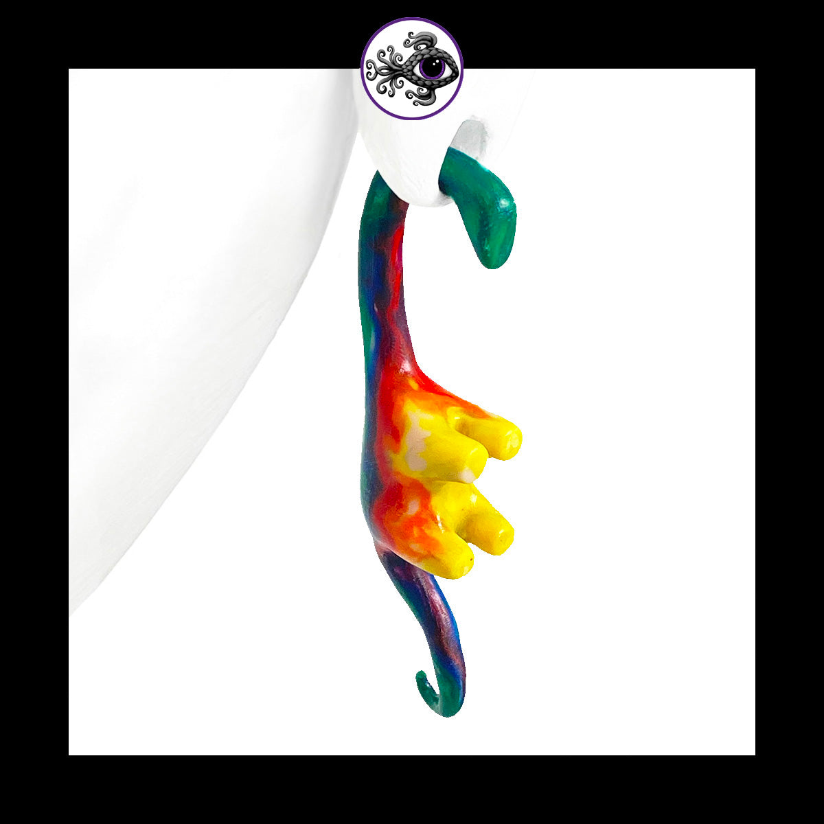 Dinosaurs - 1g 7mm Rainbow - Handmade Clay Gauge Earrings
