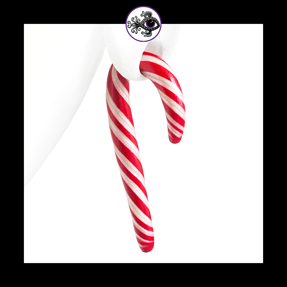 Candy Canes - 1g 7mm - Handmade Clay Gauge Earrings