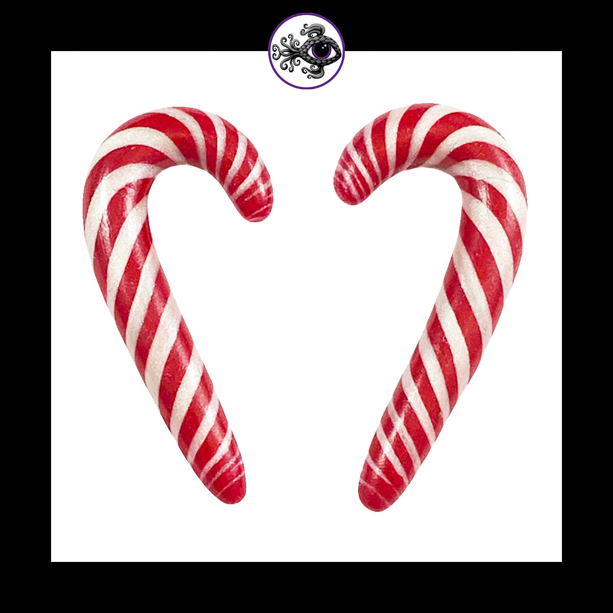 Candy Canes - 0g 8mm - Handmade Clay Gauge Earrings