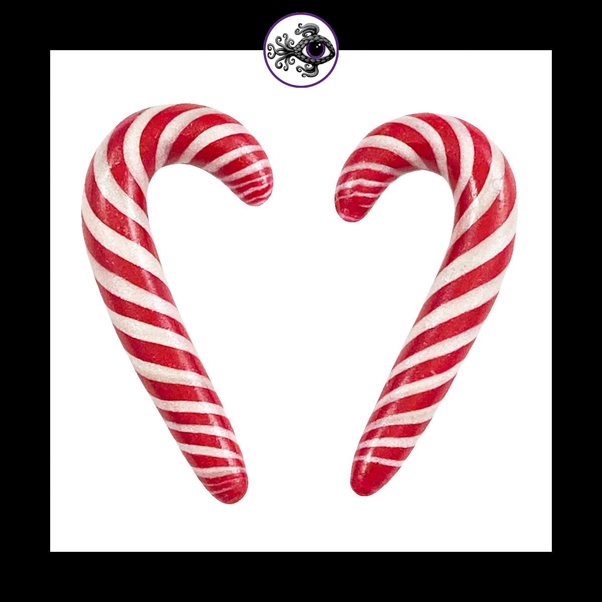 Candy Canes - 0g 8mm - Handmade Clay Gauge Earrings