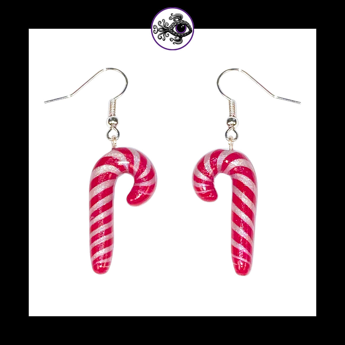 Candy Canes - Handmade Clay Dangle Earrings