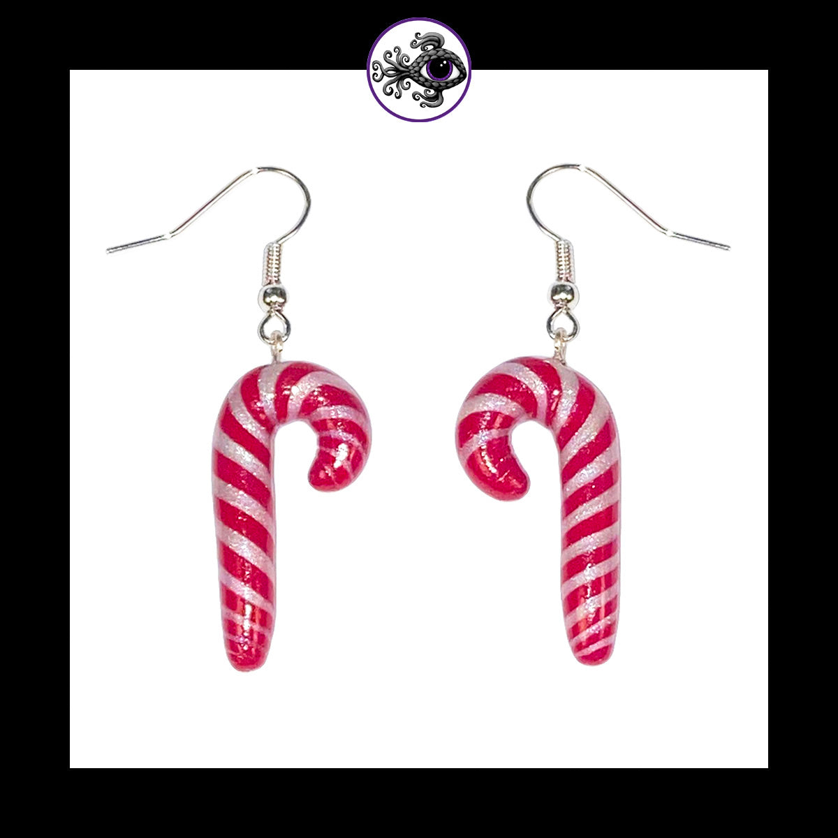 Candy Canes - Handmade Clay Dangle Earrings