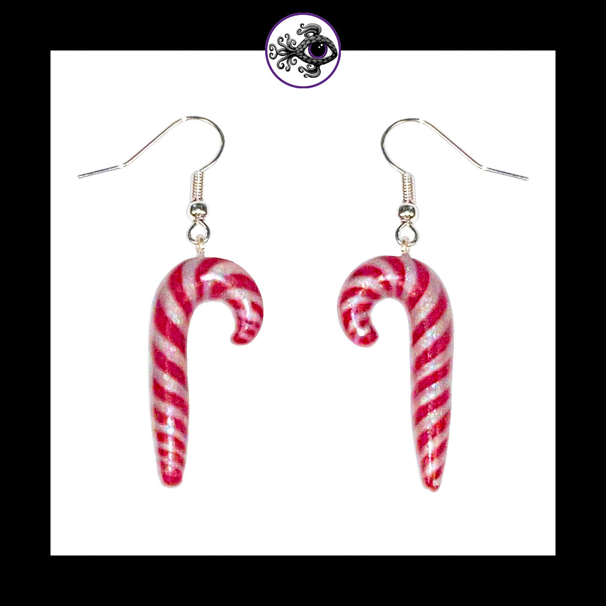 Candy Canes - Handmade Clay Dangle Earrings