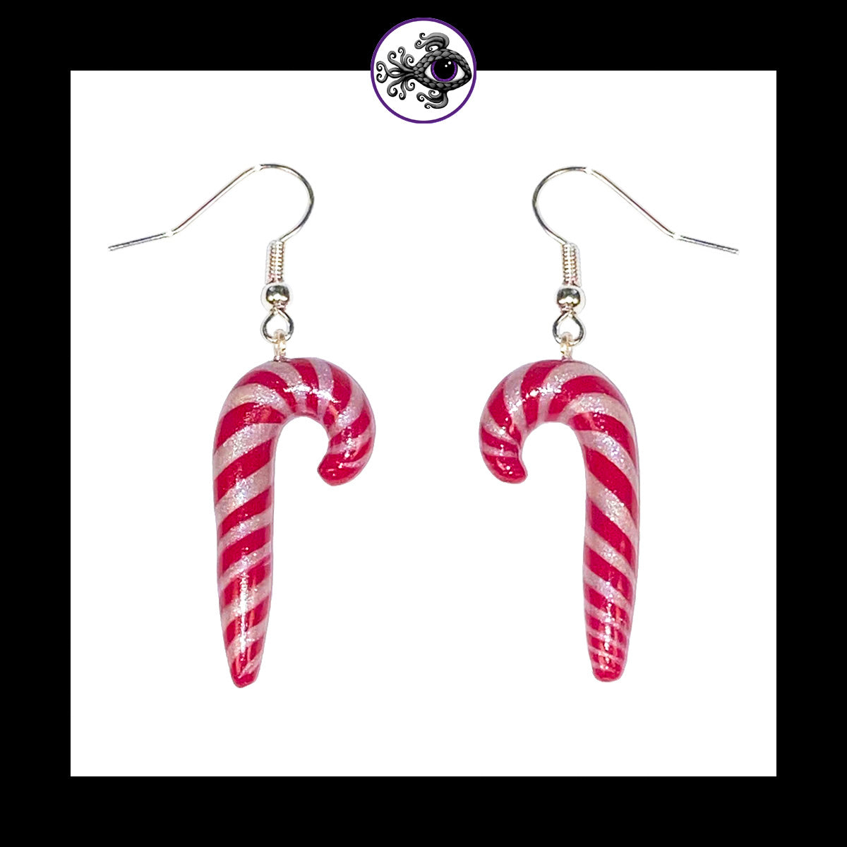 Candy Canes - Handmade Clay Dangle Earrings