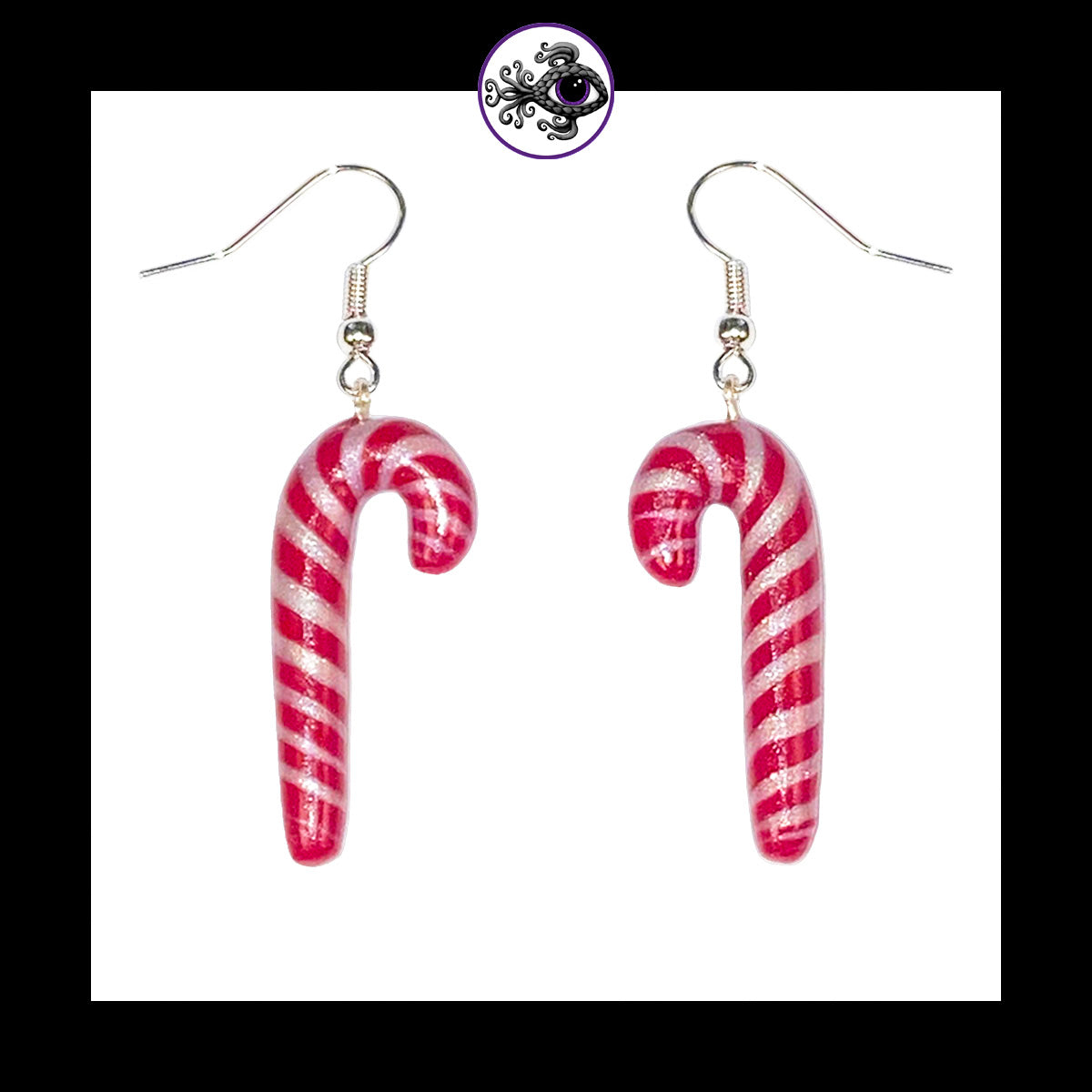 Candy Canes - Handmade Clay Dangle Earrings