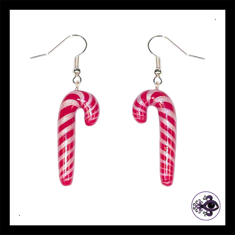 Candy Canes - Handmade Clay Dangle Earrings