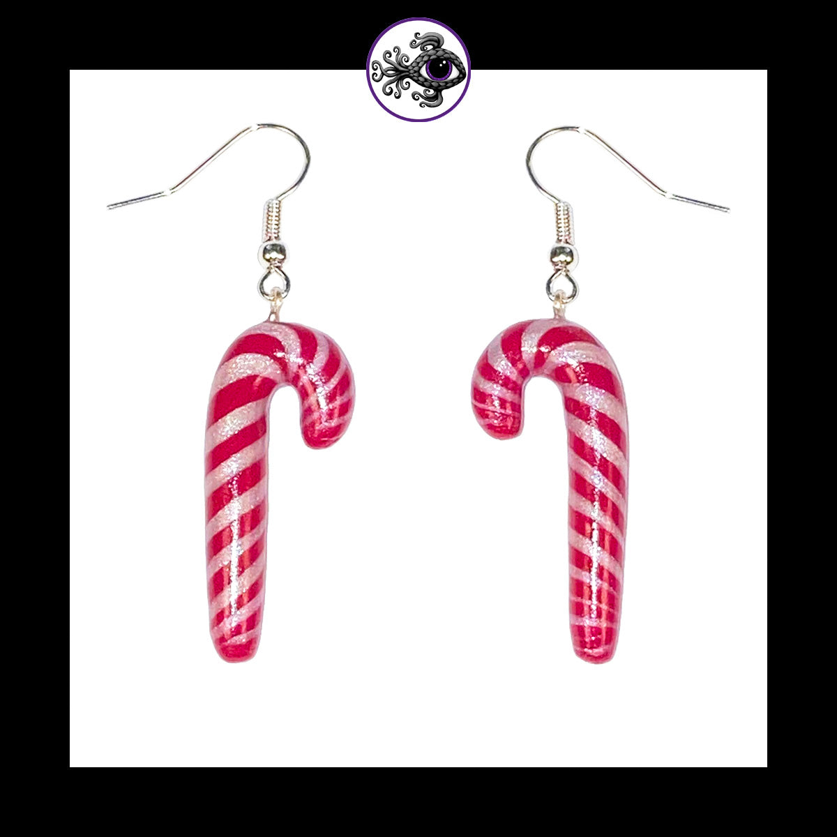 Candy Canes - Handmade Clay Dangle Earrings