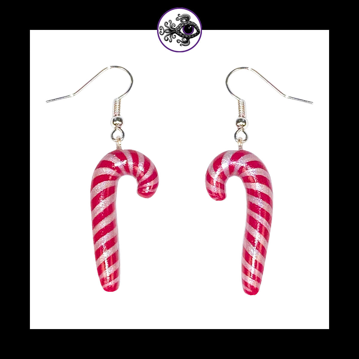 Candy Canes - Handmade Clay Dangle Earrings