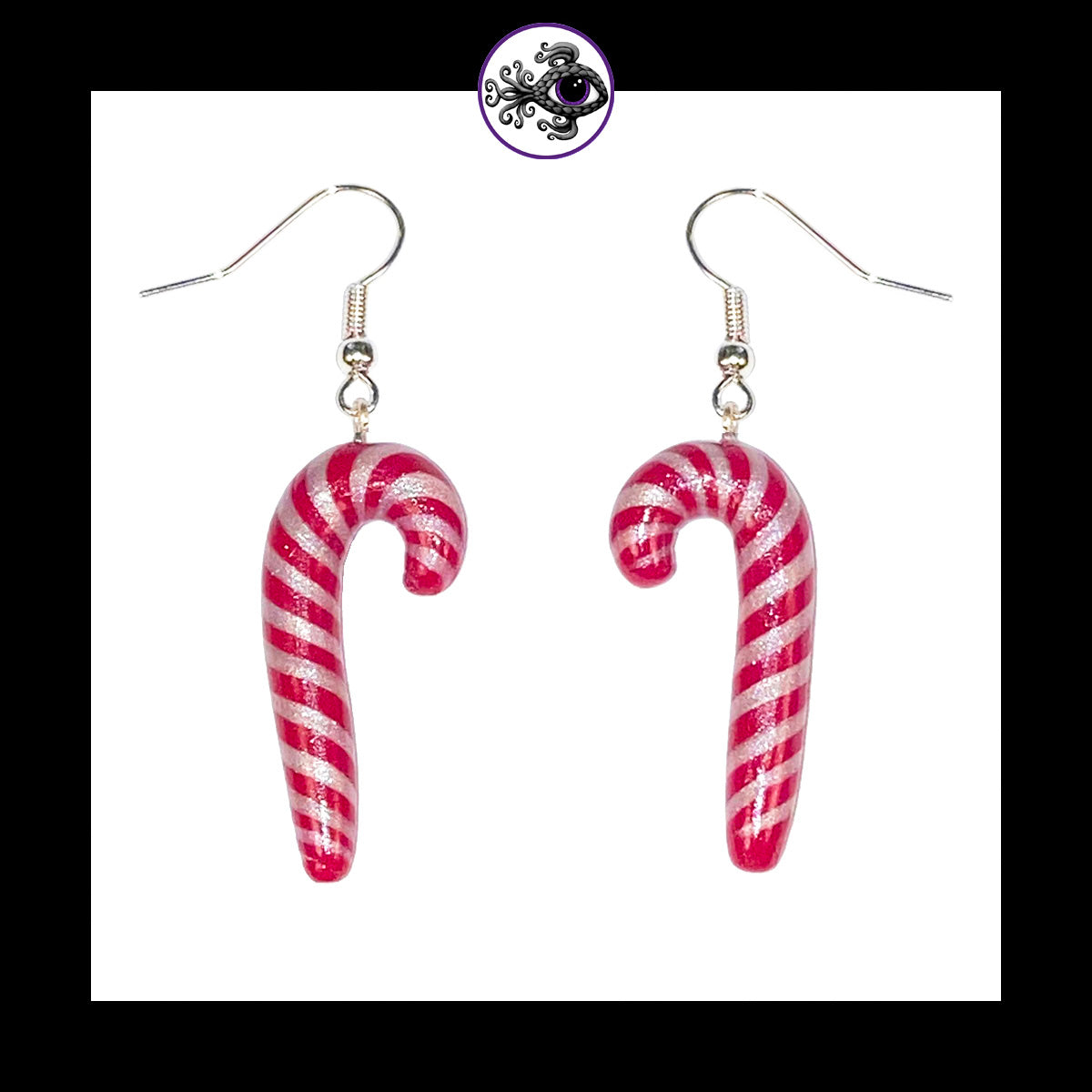 Candy Canes - Handmade Clay Dangle Earrings