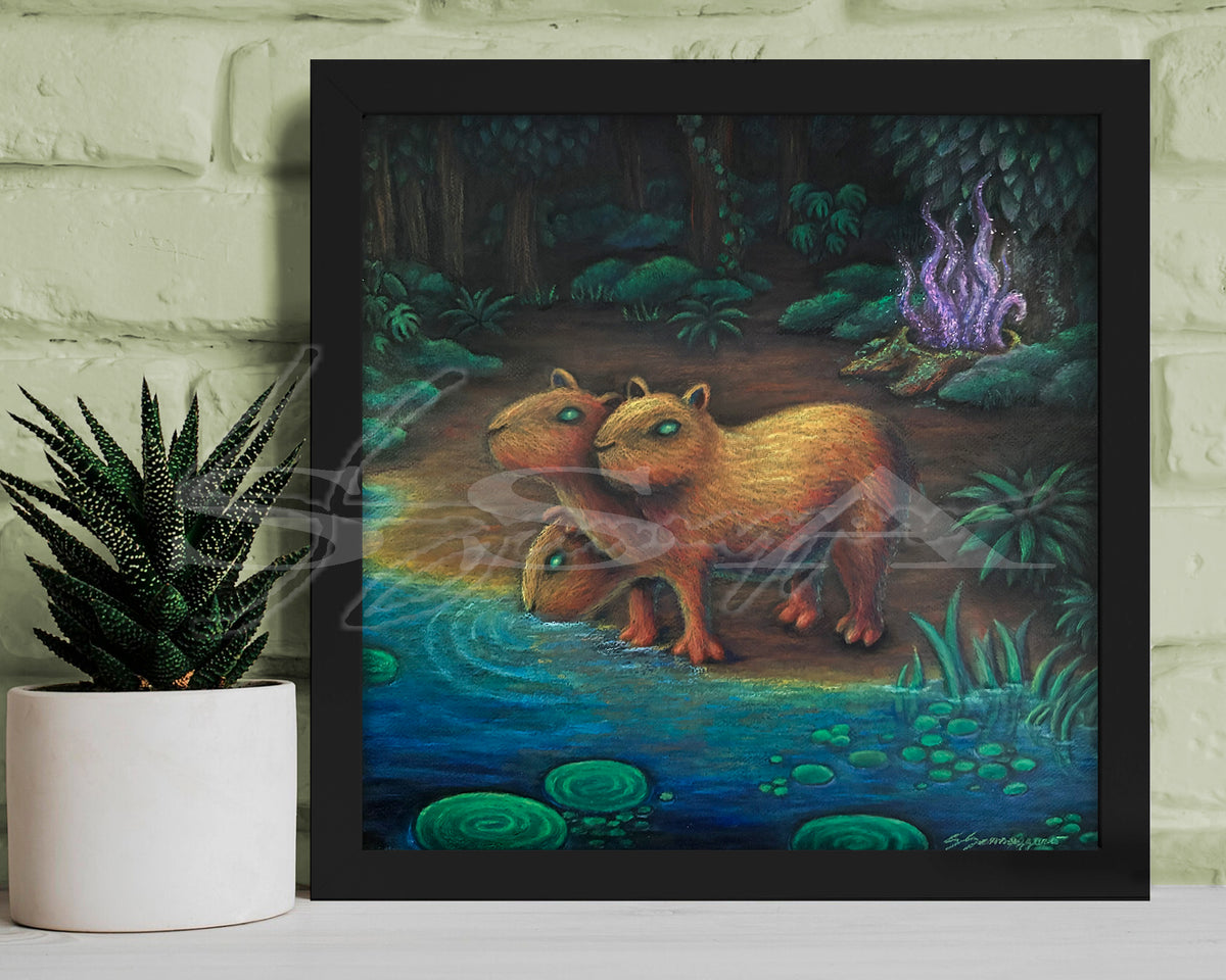 Capyberus - Print of Original Oil Pastel