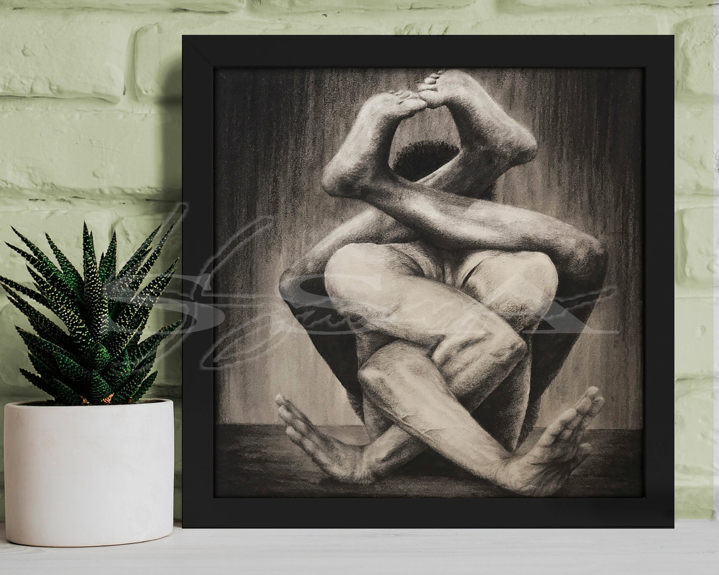 Contort - Print of Original Charcoal Drawing