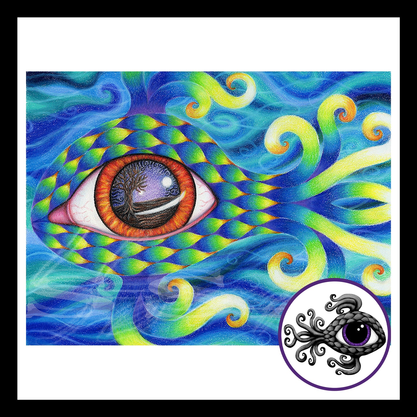 Feyesh 2 - Print of Original Colored Pencil Drawing