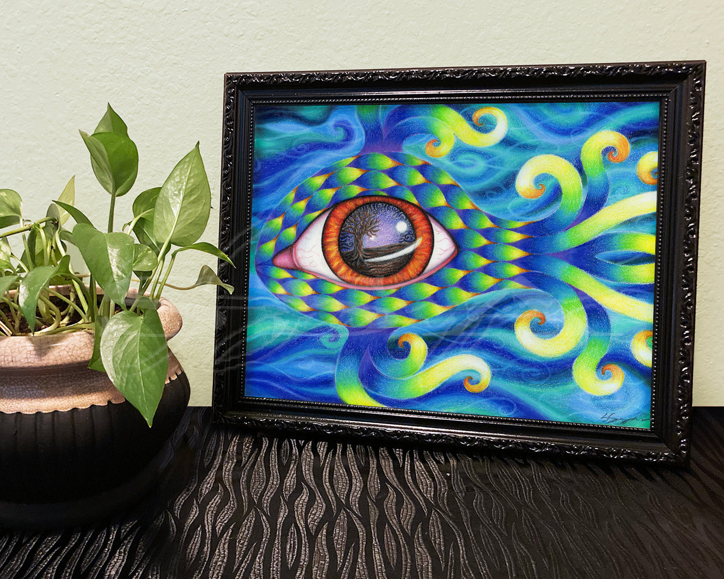Feyesh 2 - Print of Original Colored Pencil Drawing