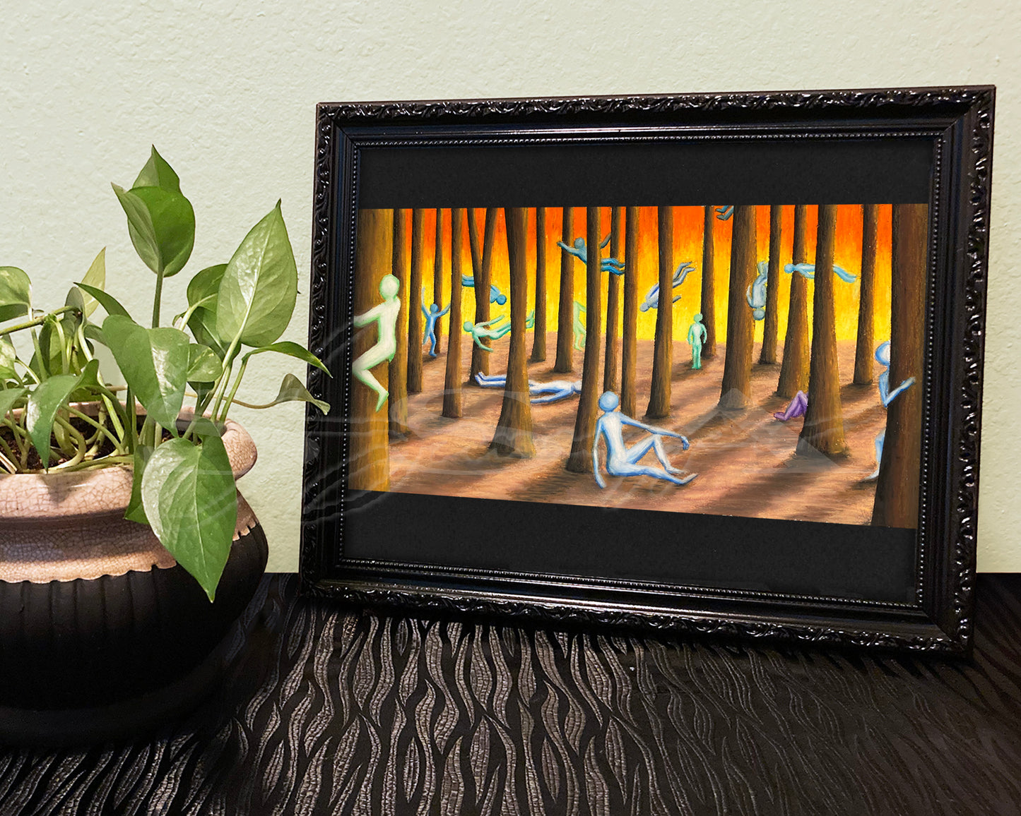 Figure Forest - Print of Original Oil Pastel Drawing