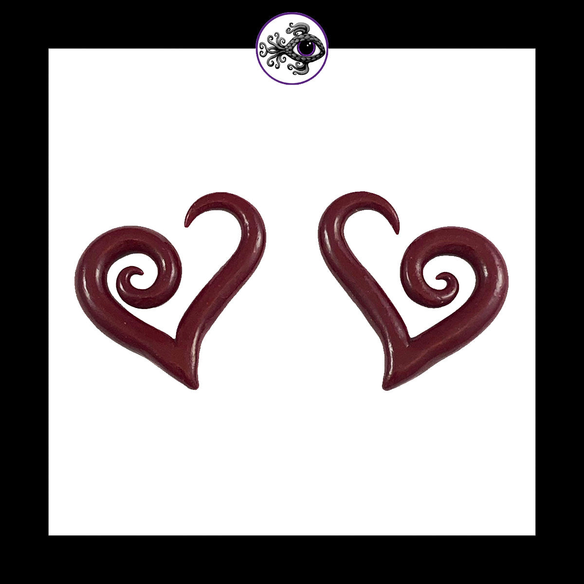 Hearts - 6g 4mm Crimson - Handmade Clay Gauge Earrings