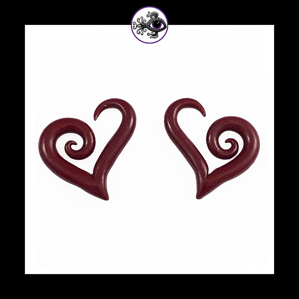 Hearts - 6g 4mm Crimson - Handmade Clay Gauge Earrings