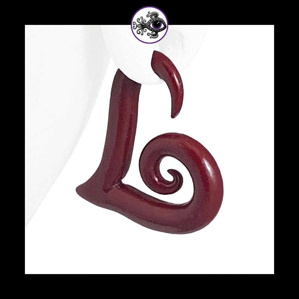Hearts - 6g 4mm Crimson - Handmade Clay Gauge Earrings