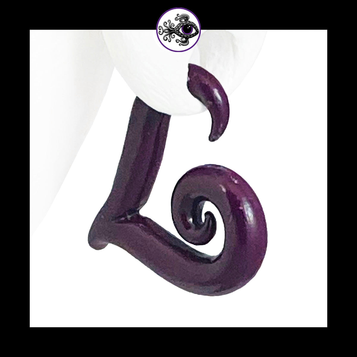 Hearts - 6g 4mm Dark Purple - Handmade Clay Gauge Earrings