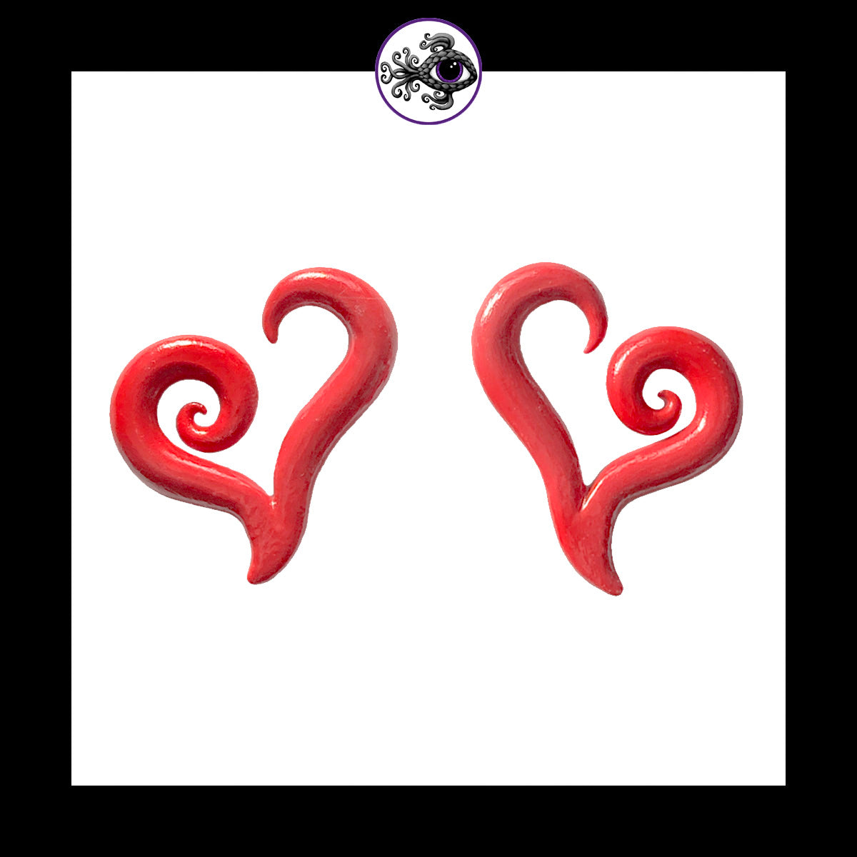 Hearts - 6g 4mm Red - Handmade Clay Gauge Earrings