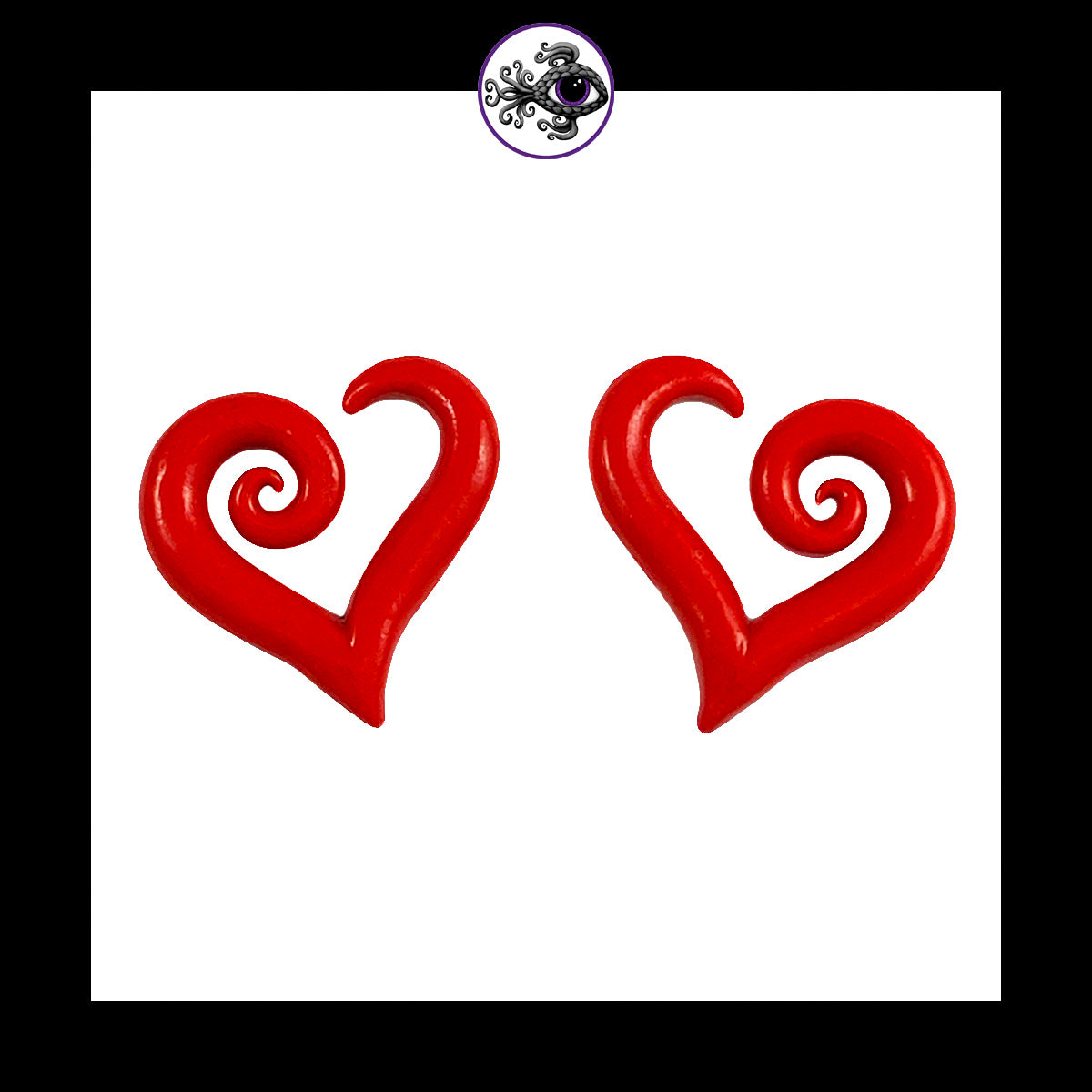 Hearts - 6g 4mm Red - Handmade Clay Gauge Earrings
