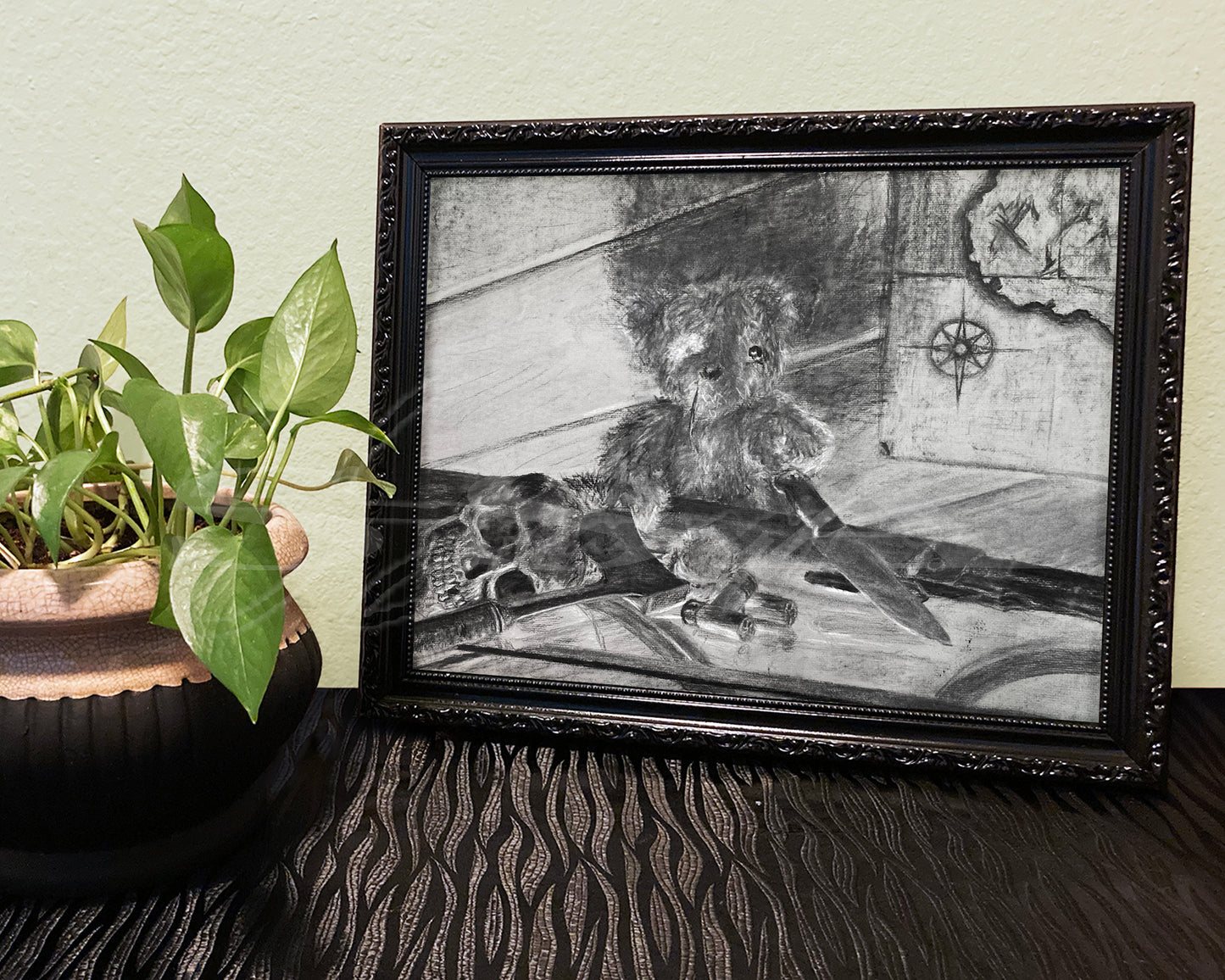 Homicidal Teddy Bear - Print of Original Charcoal Drawing