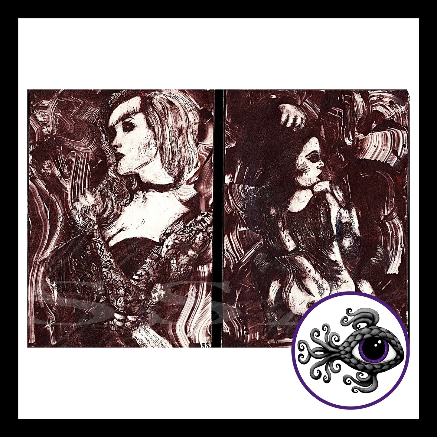 Lady Prints: Sepia - Print of Original Oil Etching Print