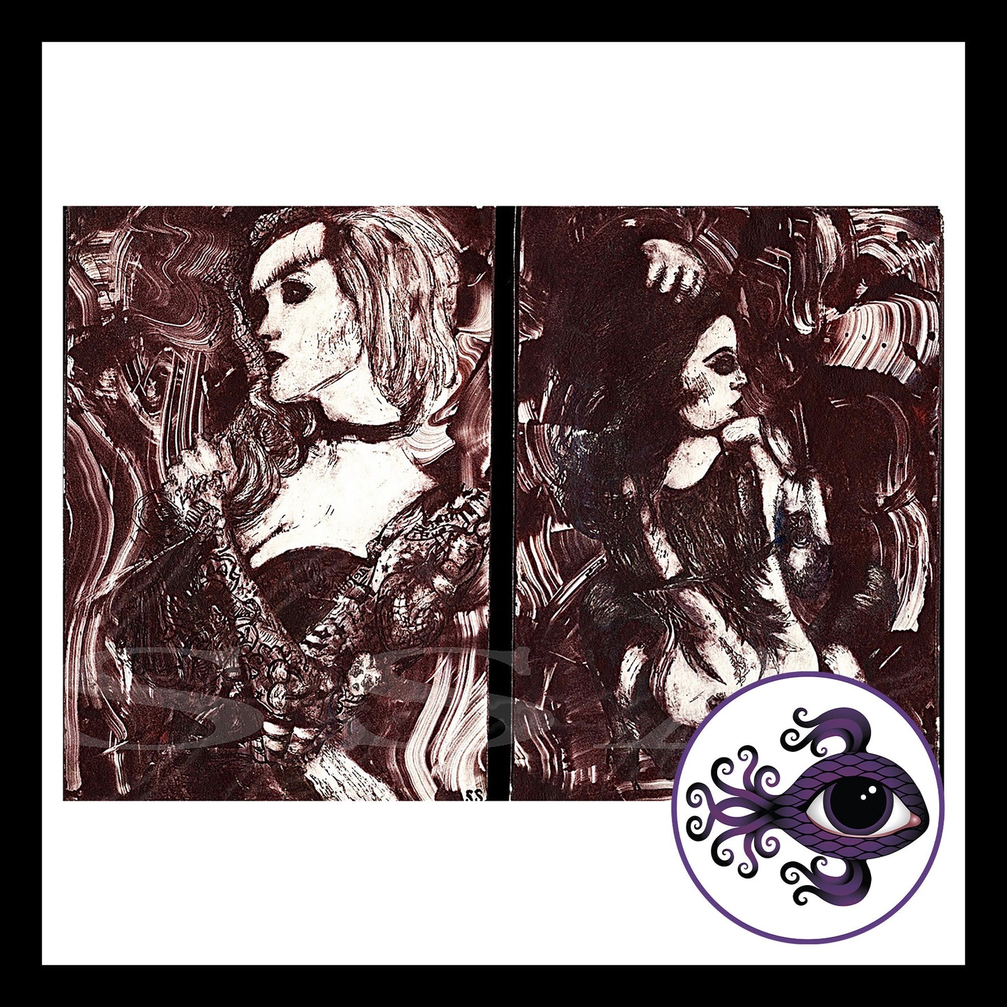 Lady Prints: Sepia - Print of Original Oil Etching Print