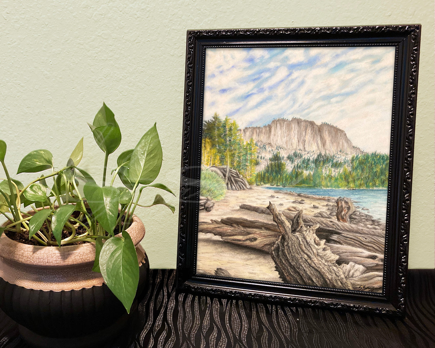 McCloud Lake Mammoth - Print of Original Chalk Pastel Drawing