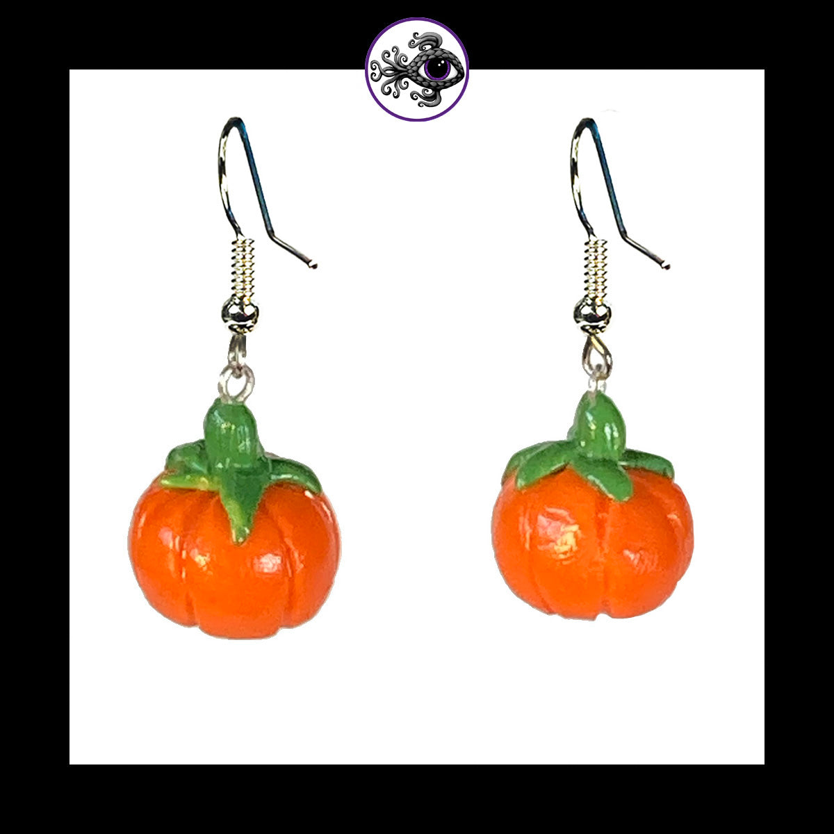 Pumpkins - Orange - Handmade Clay Dangle Earrings