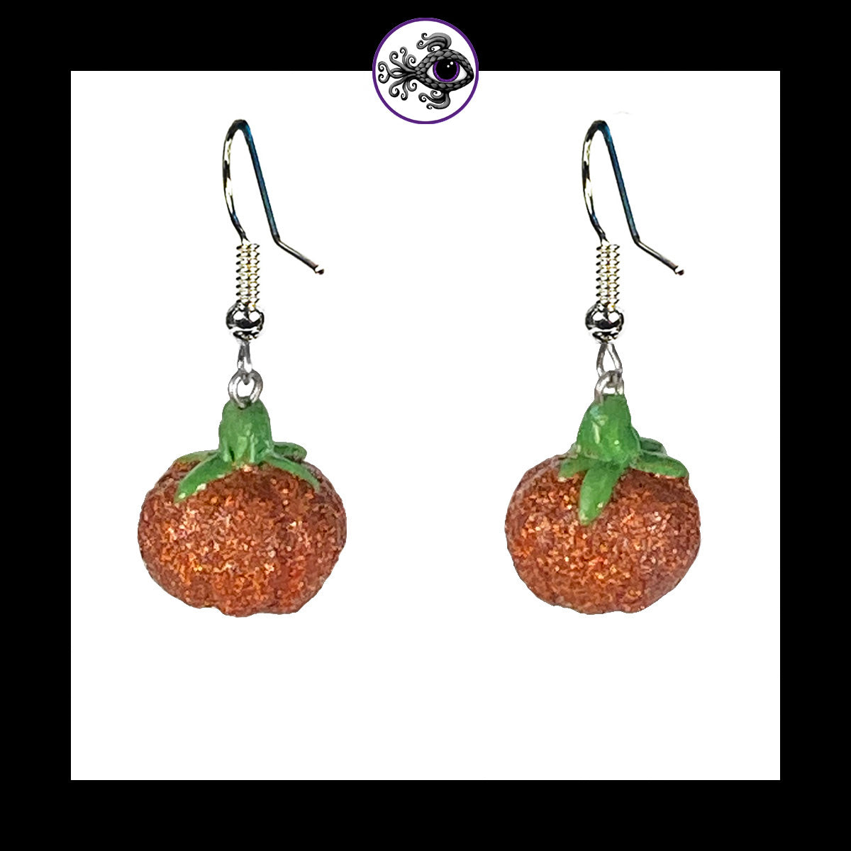 Pumpkins - Orange Shimmer - Handmade Clay Dangle Earrings