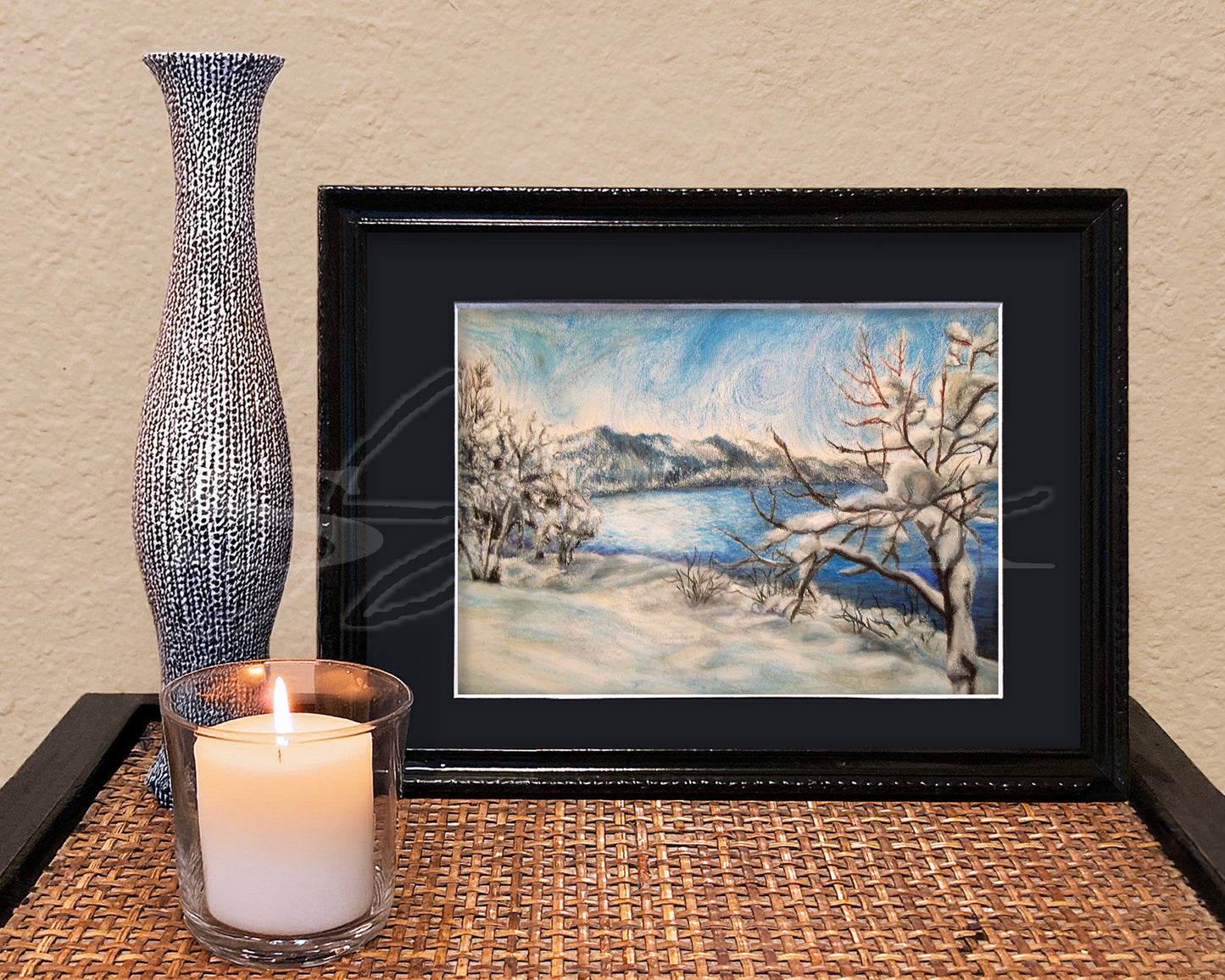 Regan Beach - Print of Original Oil Pastel Drawing