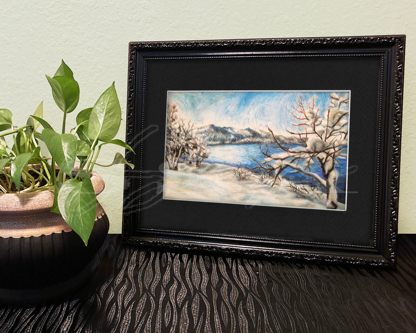 Regan Beach - Print of Original Oil Pastel Drawing