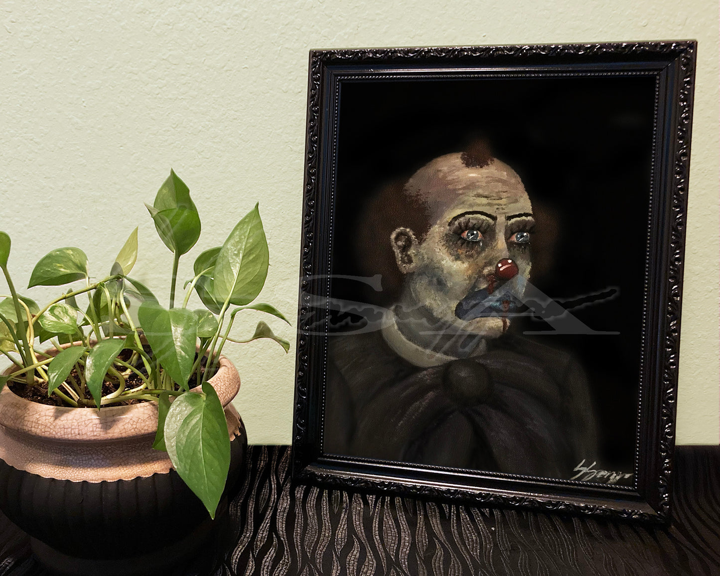 Sad Clown Sherman - Print of Original Acrylic Painting