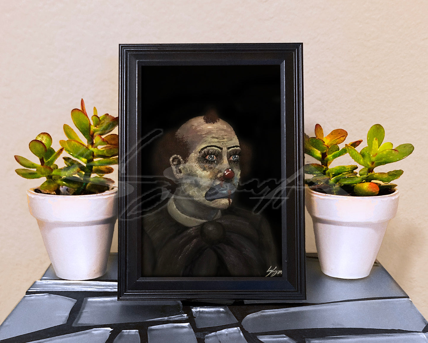 Sad Clown Sherman - Print of Original Acrylic Painting