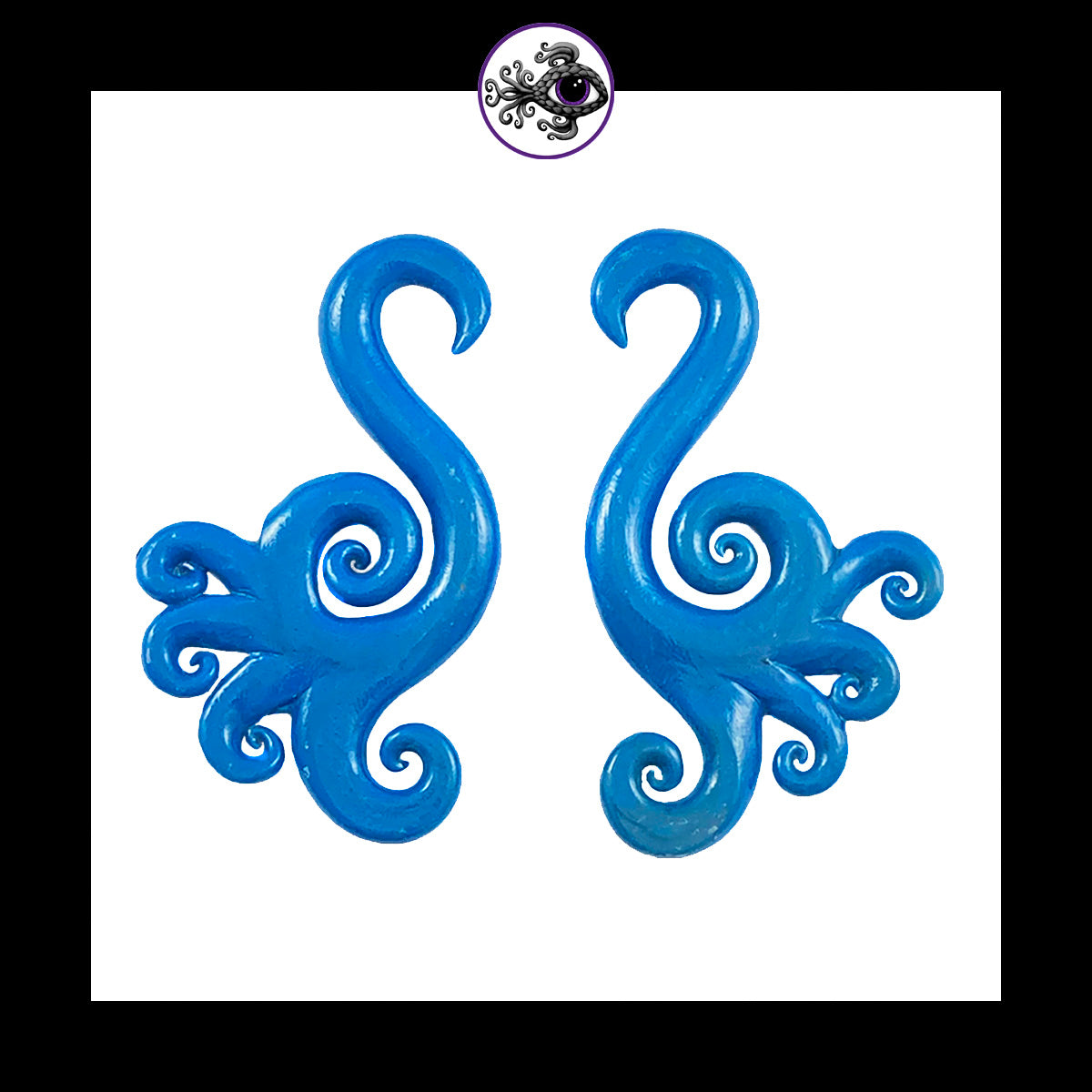 Spiral - Multi - 4g 5mm Blue - Handmade Clay Gauge Earrings