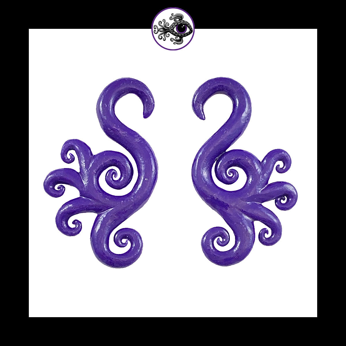Spiral - Multi - 4g 5mm Purple - Handmade Clay Gauge Earrings
