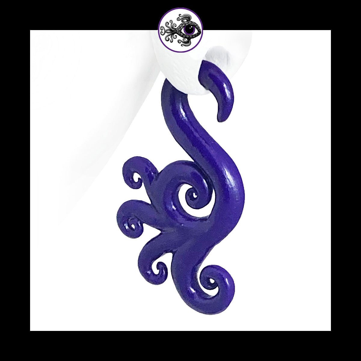 Spiral - Multi - 4g 5mm Purple - Handmade Clay Gauge Earrings