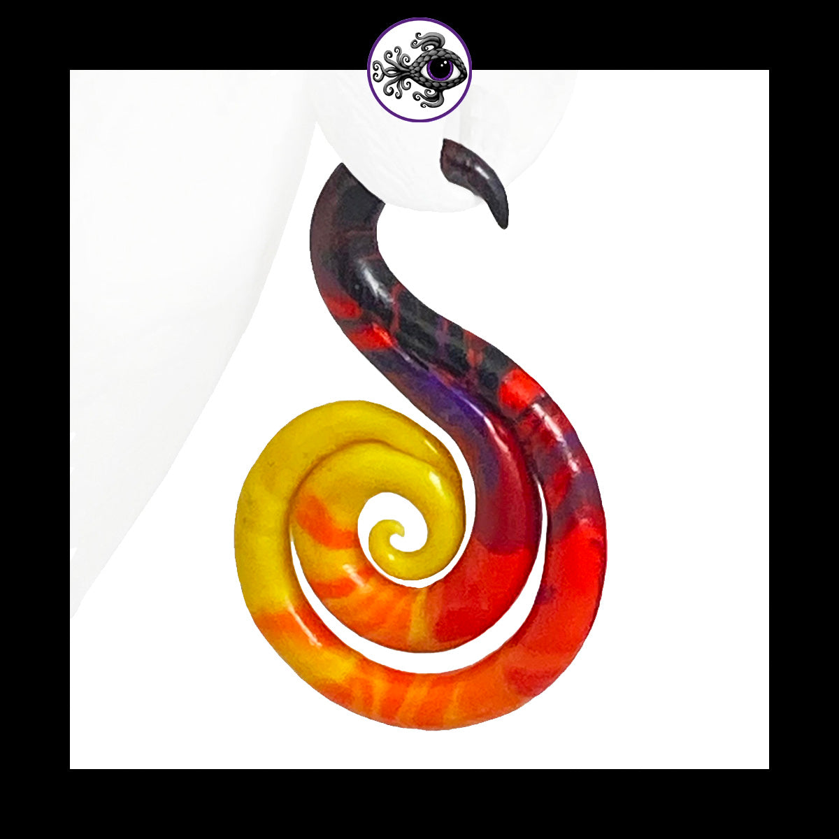 Spiral - SS - 6g 4mm Sunset - Handmade Clay Gauge Earrings