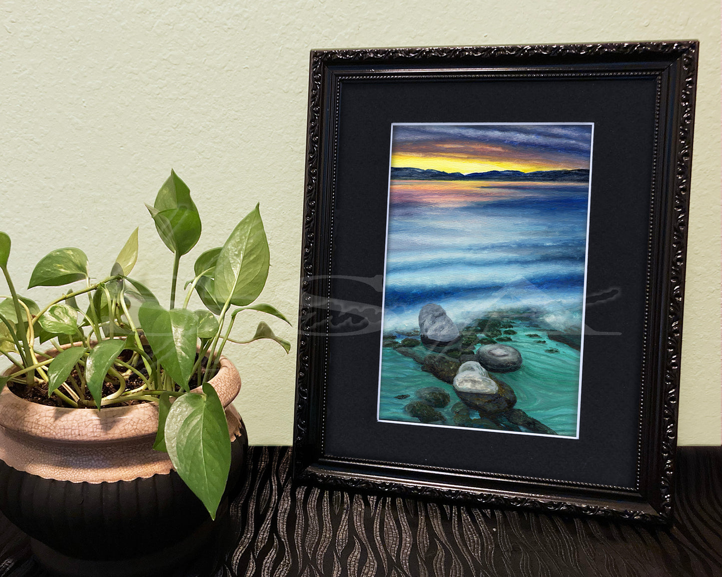 Tahoe Sunset - Print of Original Watercolor Painting