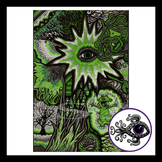 Abstract Green - Print of Original Pen & Ink Drawing