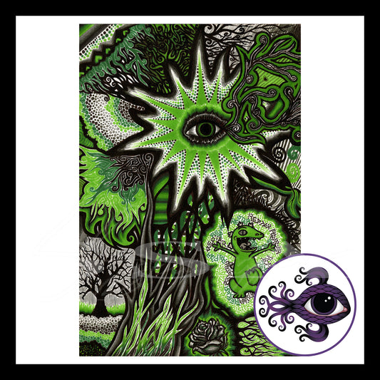 Abstract Green - Print of Original Pen & Ink Drawing