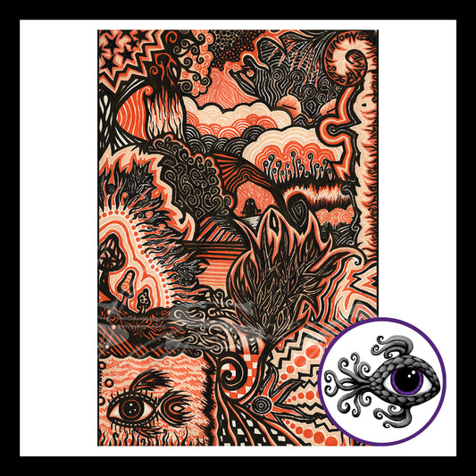 Abstract Orange - Print of Original Pen & Ink Drawing